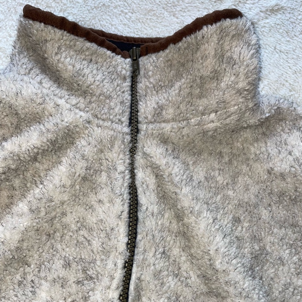 Timberline Colorado Cozy Quarter Zip-Up Pullover Sweater in Light Gray/Cream - Picture 6 of 8